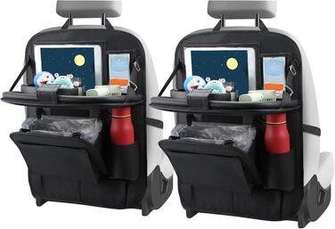 Автомобільний органайзер на заднє сидіння ONISMEZ 2 шт. з піддоном, автомобільний органайзер на заднє сидіння зі складним тримачем