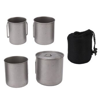 ПОРТАТИВНИЙ НАБІР КАВОВИХ/КЕМПІНГОВИХ ЧАШОК З НЕРЖАВІЮЧОЇ СТАЛІ ДЛЯ АКТИВНОГО ПРОЖИВАННЯ НА СВІЖОМУ ПОВІТРІ