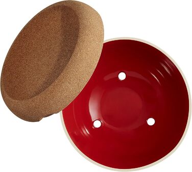 Різак для фруктів та овочів Emile Henry EH348764 ø27 см, кераміка та корок, червоний Grand Cru 4,7 л