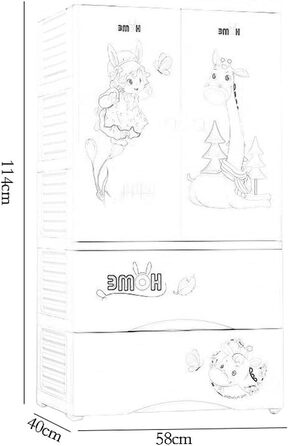 Кошики для зберігання Шафа для зберігання / ящик для зберігання Проста дитяча шафа Пластикові подвійні двері Сучасна мінімалістичн