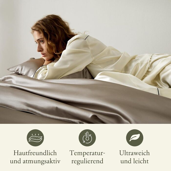 Комплект постільної білизни LilySilk 3 шт. підковдра 200 х 200 см і 2 наволочки 80 х 80 см, 19 momme, шовковий комплект постільної