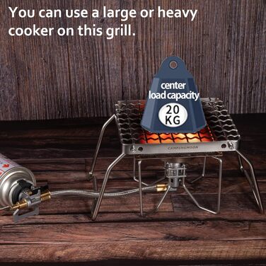 Портативний складаний гриль для кемпінгу Campingmoon над вогнем, роздільні печі, нержавіюча сталь 304 (дротяна сітка (MS-1011)) сріблястий