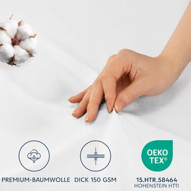 Наволочка 40 х 80 (Комплект з 2 шт. ) - 100 Джерсі Бавовна 150 г/кв.м Наволочки -Білі - Для подушки 40 х 80 см - Наволочка - Навол