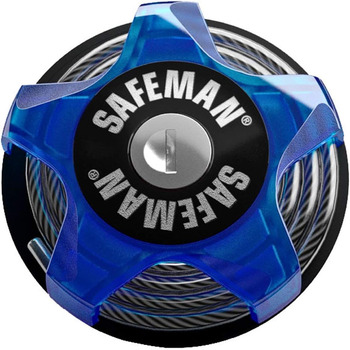Багатофункціональний тросовий замок SAFEMAN синього кольору