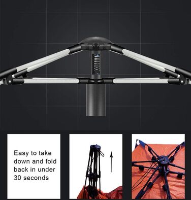 Пляжний намет Oileus XL для 4 осіб портативний намет від сонця для пляжу з сумкою для перенесення, кілочками, 6 мішками з піском, захист від ультрафіолету для риболовлі, походів, кемпінгу, водонепроникний, вітрозахисний, помаранчевий