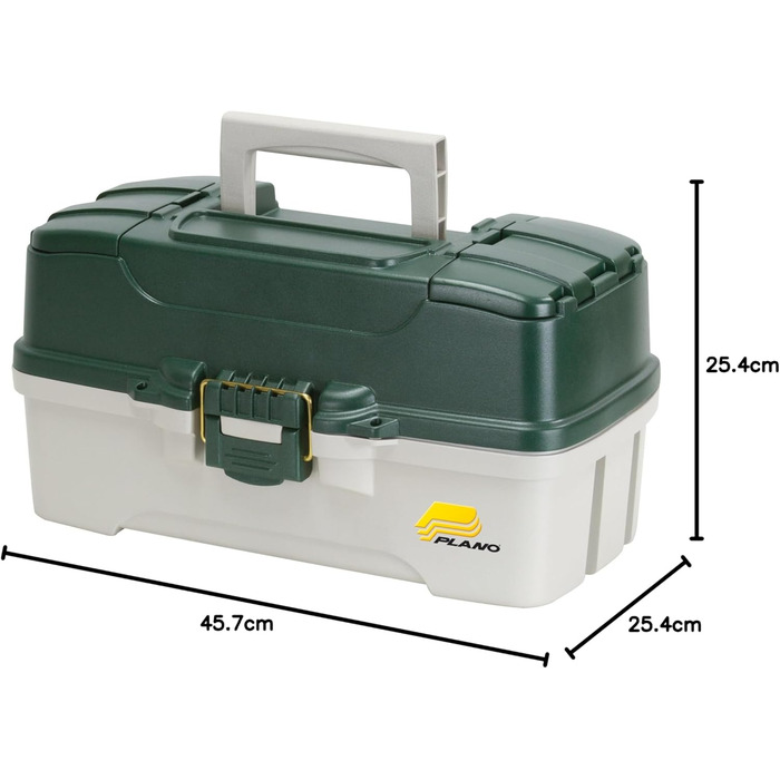 Рибальський ящик Plano з 3 відділеннями та подвійним доступом, темно-зелений, металевий/білий, преміум-сховище для рибальського спорядження, один розмір темно-зелений металевий/білий потрійні сумки та коробки