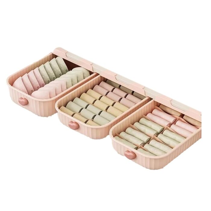 Універсальна коробка для зберігання білизни та шкарпеток, настінний органайзер зі стильним оздобленням, безпечні відділення для внутрішнього декору. BB Як показано на фото