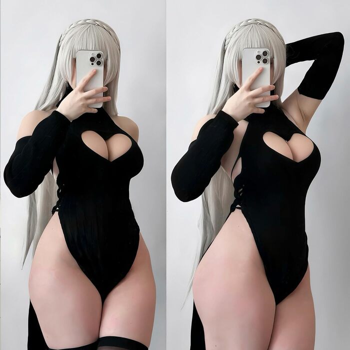 Жіночий косплей‑костюм Cheongsam KORURACLUB для ролевих ігор, чорний/білий, розмір S–XL