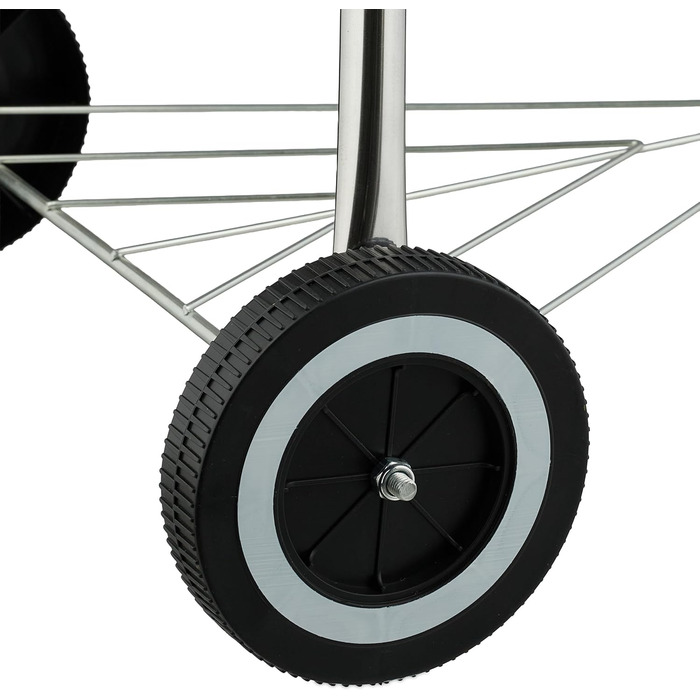 Вугільний гриль-мангал, Ø 44 см, решітка для грилю, для вулиці, з колесами та ніжками, з піддоном для попелу, коптильня, чорний