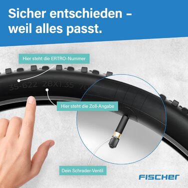 Камери для велосипеда Fischer 28 дюймів для ETRTO 35/50-622 Автоніпель Якісні велосипедні камери для міських та туристичних велосипедів Міцні, еластичні та довговічні 28 камери 35/50-622 (набір з 2 шт.)