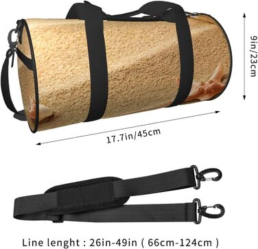 Спортивна сумка, дорожня сумка, пляжна сумка, з малюнком мушлі та піску, сумка на нічліг, чорна, універсальний розмір, сумка для подорожей