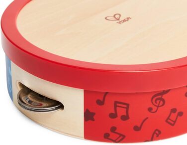 Барвистий дерев&39яний бубон Hape Барабан, музичний інструмент для дітей від 12 місяців