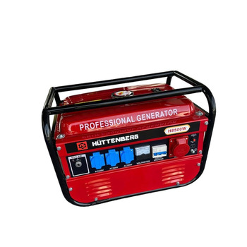 Професійний генератор H8500W, бензиновий двигун 6,5 к.с., генератор 220 В з вольтметром та автоматичним вимикачем, аварійний генератор, червоний