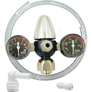 Редуктор тиску CO2 підходить для Quooker Cube на стандартних пляшках C0 2 кг, 6 кг, 10 кг включно з редуктором тиску, подовжувальним шлангом і матеріалом з'єднання, штепсельною системою