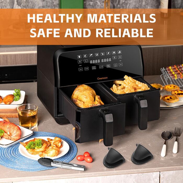 Набір аксесуарів для двозонної фритюрниці з 10 предметів, аксесуари для фритюрниці Ninja Foodi AF400EU AF300EU 7.6L-9.5L та інших двозонних фритюрниць