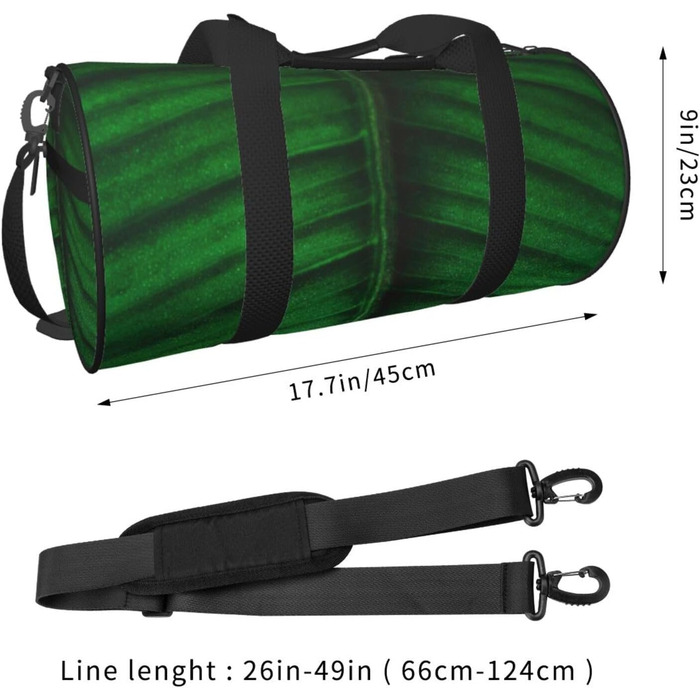 Спортивна сумка для подорожей, малюнок бананове листя, принт з ефектом нічного сяйва, чорний колір, універсальний розмір, дорожня сумка