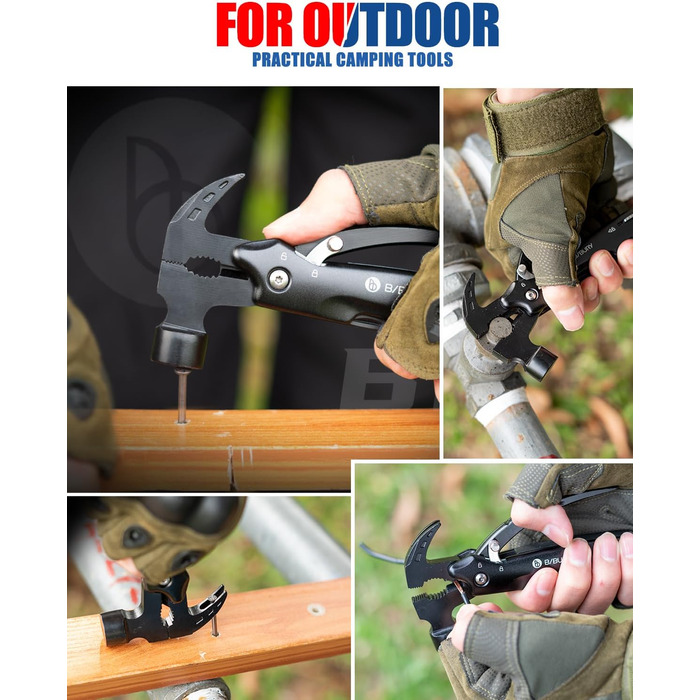 Багатофункціональний молоток для чоловіків, 12 в 1 молоток ідея подарунок для чоловіків тато чоловік, кемпінг аксесуари молоток ба