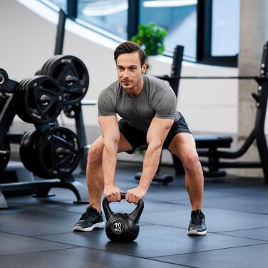 Гіря Gymtek 10 кг для силових тренувань фітнес-обладнання для нарощування м'язів, ергономічна ручка, чорна