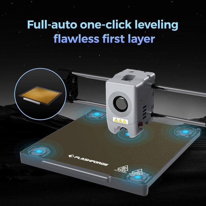 Принтер Flashforge Adventurer 5M з безпомилковим першим шаром, автоматичним вирівнюванням і швидкознімною насадкою, максимальна шв