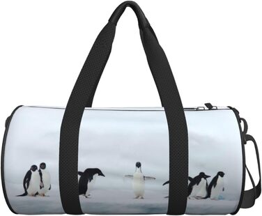 Дорожня сумка Париж, з принтом, кругла, великої місткості, для піших прогулянок, відпустки, ділових поїздок та іншого, пінгвіни на айсберзі, універсальний розмір