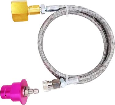 Адаптер CO2 для машини з газованою водою Швидке підключення шланга Пряме підключення від бака CO2 до машини для газованої води, сумісний з машиною Terra Art Gaia Duo Aqua Fizz, яка використовує рожевий циліндр CO2