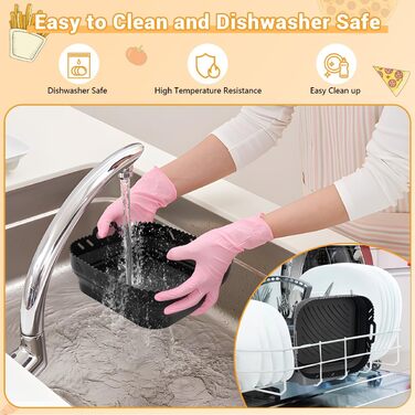 Аксесуари для фритюрниці Viriech із силіконовою формою, аксесуари для багаторазової фритюрниці з 8 частин Силіконова форма для фритюрниці з шампурами Масляна щітка Затискач проти опіків для фритюрниці