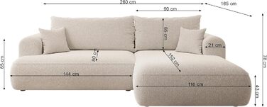 Диван Selsey, кутовий диван, кутовий диван, розкладний диван-ліжко, з функцією зберігання, легкий у догляді, поліуретанова піна, L-подібна форма, лівий, OVO, сірий велюровий вигляд, Castel