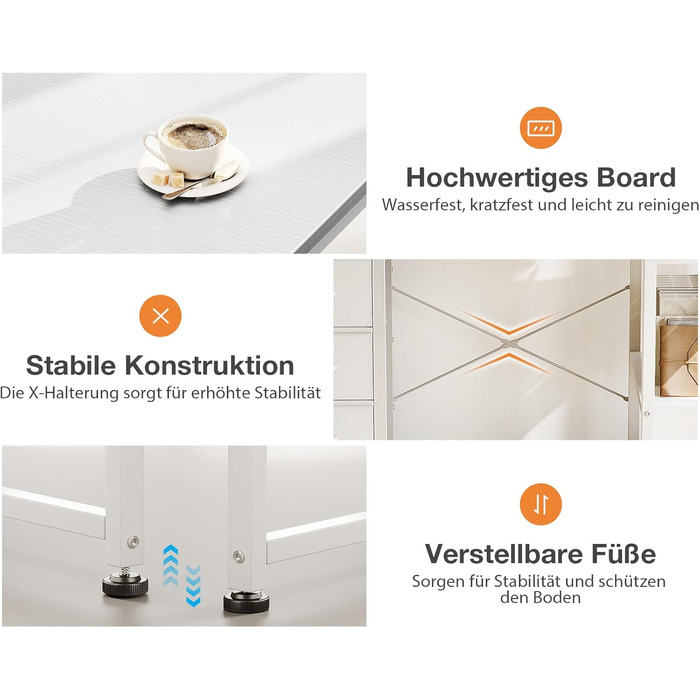 Невеликий письмовий стіл Coleshome з 4 шухлядами, 100x40 см, стіл з місцем для зберігання, двосторонній комп&39ютерний стіл з полицями, ПК-стіл для офісу, кабінету, спальні, білий