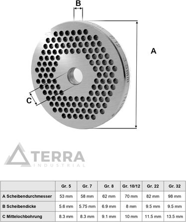 Перфорований диск розміром 10/12 з отвором 3,0 мм