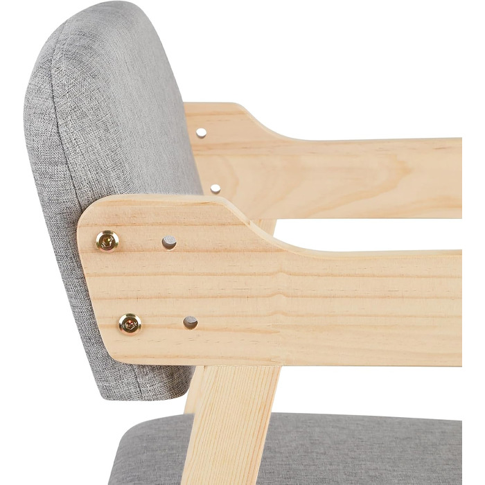 Обідній стілець OHMG зі спинкою та підлокітниками, сучасний кухонний стілець, крісло, дерев&39яний дитячий стільчик, крісло-реклайнер, стілець для вітальні, регульована спинка, базовий дитячий стільчик (1, сірий) 1 сірий