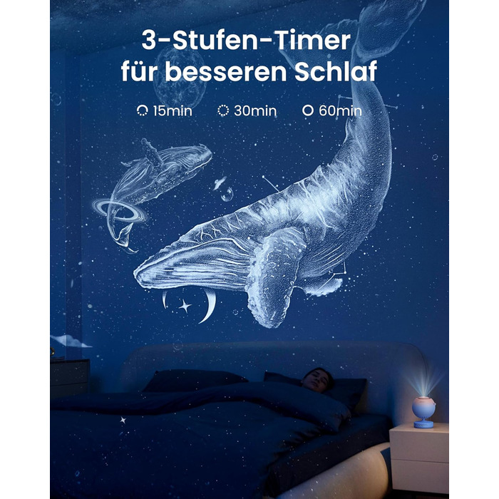 Проектор зоряного неба POCOCO, світлодіодний проектор для галактик, планетарій для дітей та дорослих, нічник-проектор Aurora з 2 дисками та таймером, креативне освітлення, засіб для сну та релаксації, білий