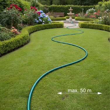 Шланг садовий Relaxdays, 50 метрів, 3/4 дюйма, 3-шаровий, стійкий до перегинів, УФ-стійкий, для поливу саду, зелений