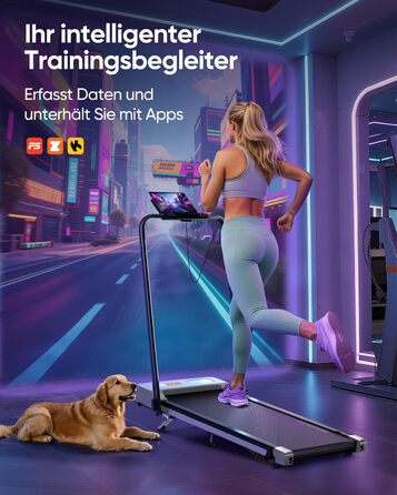 Складана бігова доріжка 6-в-1 для домашнього використання, біговий майданчик з нахилом 10 на 3 рівнях та ручками, бігова доріжка для дому/офісу зі світлодіодним дисплеєм, вантажопідйомність до 135 кг, пульт дистанційного керування та застосунок, встановле