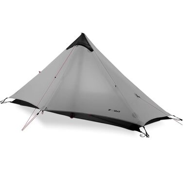 Ультралегкий намет 3/4 сезону Портативний туристичний намет для 1 особи 15D силіконове покриття Водонепроникний двошаровий намет без чохла для кемпінгу, скелелазіння, походів, сірий 3 сезони, 3F Lanshan1