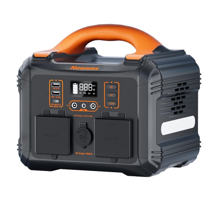 Портативна електростанція 236 Втгод чистої синусоїди змінного струму 300 Вт/230 В, вхід і вихід PD65 Вт, 8 виходів, мобільний генератор живлення для кемпінгу та кемперів на природі (портативна електростанція 300 Вт)