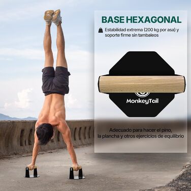 Ручки для віджимань MonkeyTail Обладнання для домашнього спортзалу для віджимань та тренування мязів рук Ручка з пінопласту (чорна) Виготовлена з заліза дерева