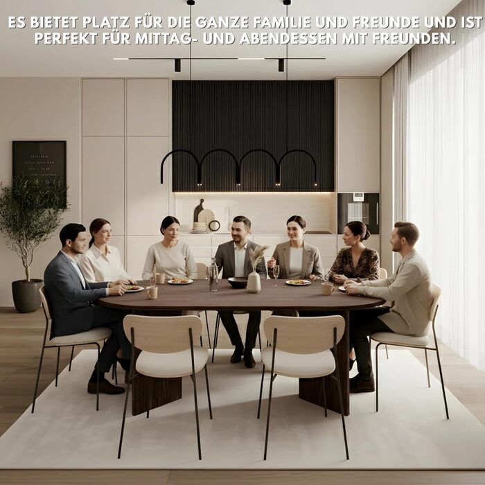 Овальний обідній стіл Selsey OVO, 90 x 204 см Обідній стіл, Кухонний стіл, Горіх Вісконсин