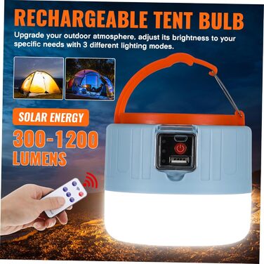 Сонячний кемпінговий світильник ibasenice з дистанційним керуванням, акумуляторний наметовий світильник для кемпінгу та саду, розумний індикатор живлення, режими яскравості, універсальне використання