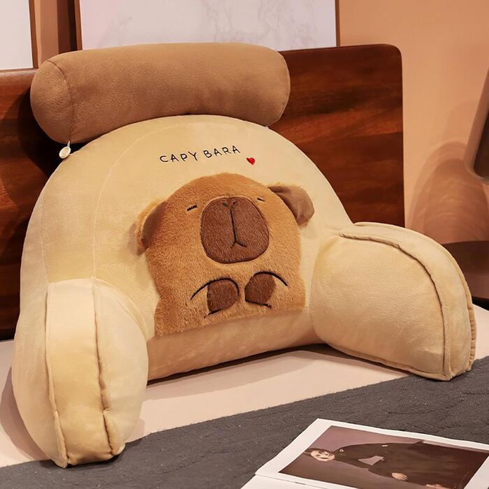 Зручна подушка для читання Подушка Capybara зі спинкою та підлокітником Подушка для читання з опорою для спини Підголівник та підтримка шиї для читання, відпочинку та перегляду телевізора