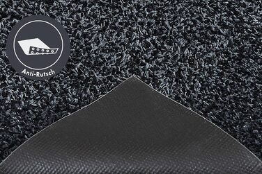 Килимок для вхідних дверей andiamo Samson для дому Бавовняний килимок, що вловлює бруд, що миється Нековзний, поглинаючий та високоякісний Килимок для вхідних дверей 60 x 100 см, Антрацит Антрацит 60 x 100 см (Прямокутний)