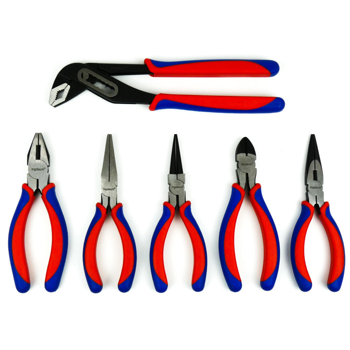 Набір інструментів Zangen (6 предметів) плоскогубці, гострогубці, кусачки, круглогубці, розвідний ключ, пасатижі (10) та плоскогубці, гострогубці, кусачки, круглогубці (6)