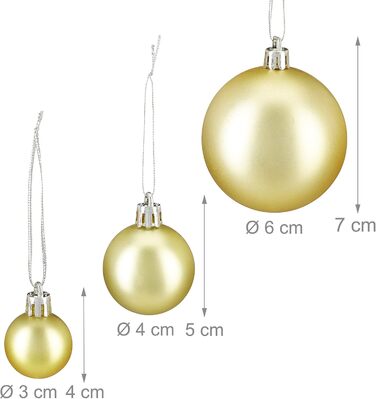 Різдвяні кульки набір із 100 шт золоті Relaxdays