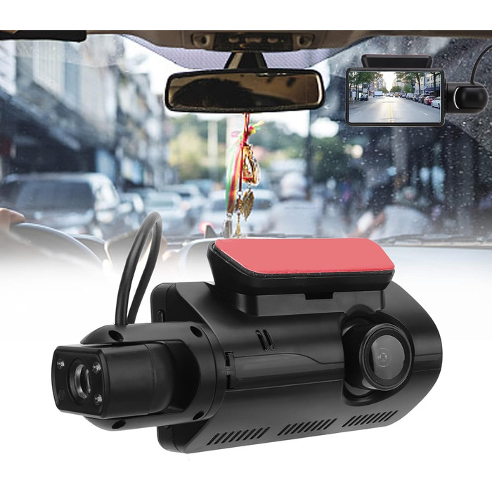 Відеореєстратор з автомобільною камерою в автомобільній камері спереду і ззаду, подвійний відеореєстратор, без підсвічування, нічн