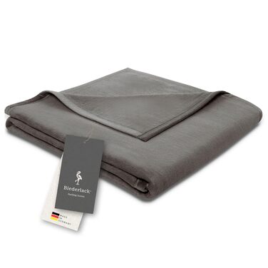 Пухнастий плед biederlack з чистої бавовни Зроблено в Німеччині ko-Tex, зеленого кольору Плед 100 бавовняний графітового кольору Плед для дивана 150x200 см Плед для дивана, вироблений за принципами сталого розвитку