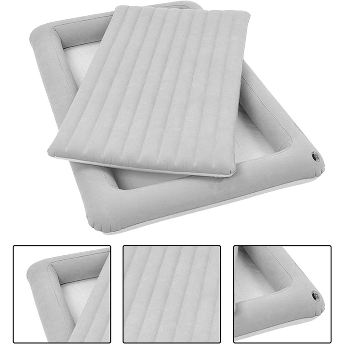 Портативний надувний дитячий матрац 156 x 100 x 30 см, зручний надувний матрац з ПВХ з піднятою рамою, легкий дорожній надувний матрац зі швидким надуванням для комфортного сну Літак, кемпінг, активний відпочинок