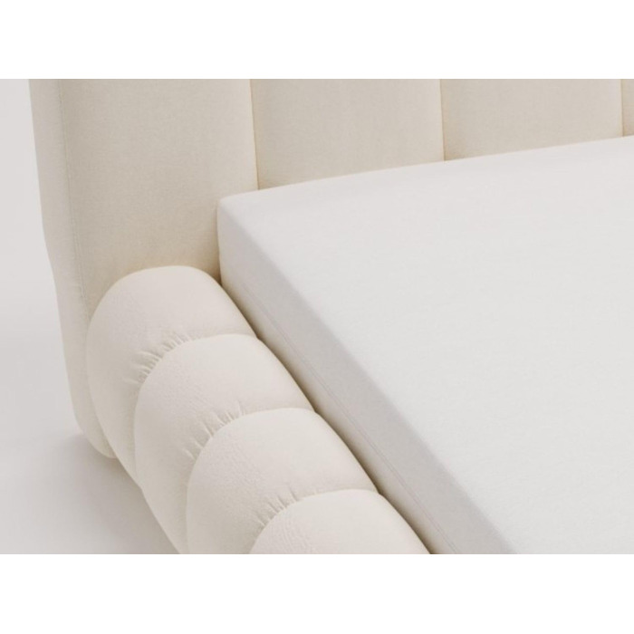 Ліжко GRAINGOLD Doria 180x200, М&39яке ліжко з ящиком для зберігання, Велюр, з рейковим каркасом, з узголів&39ям, без матраца (Кремовий, 180x200) Кремовий 180x200