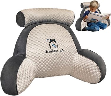 Подушка для читання в ліжко, подушка для читання та відпочинку, зручна подушка з підлокітниками для читання, перегляду телевізора, роботи за ноутбуком, відпочинку 60x40 см A