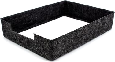 Лоток для документів LUXflair Felt DIN A4, розмір 33,5x24,5x7 см, темно-сірий, штабелюється, поверхня, що протирається. Лоток для листів, настільний органайзер для офісу та дому, темно-сірий 1