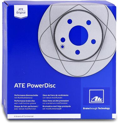Комплект задніх гальмівних дисків ATE PowerDisc (2 шт.), вентильовані, Ø253 мм
