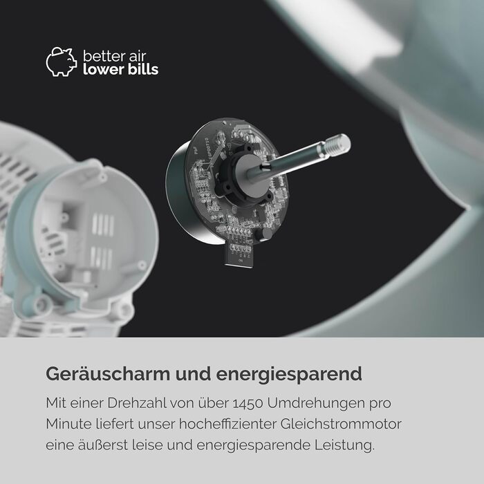 Настільний вентилятор MEACO MeacoFan Sefte - регульований по висоті вентилятор з потужним повітряним потоком - надзвичайно тихе ох